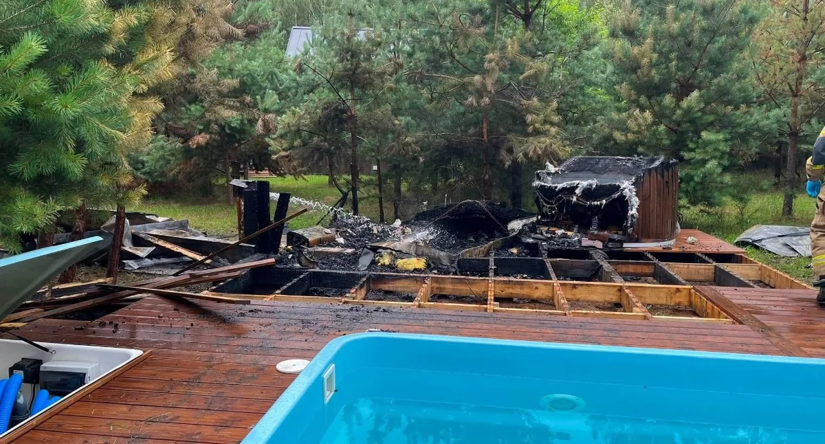 Strażacy walczyli z pożarem sauny i balii