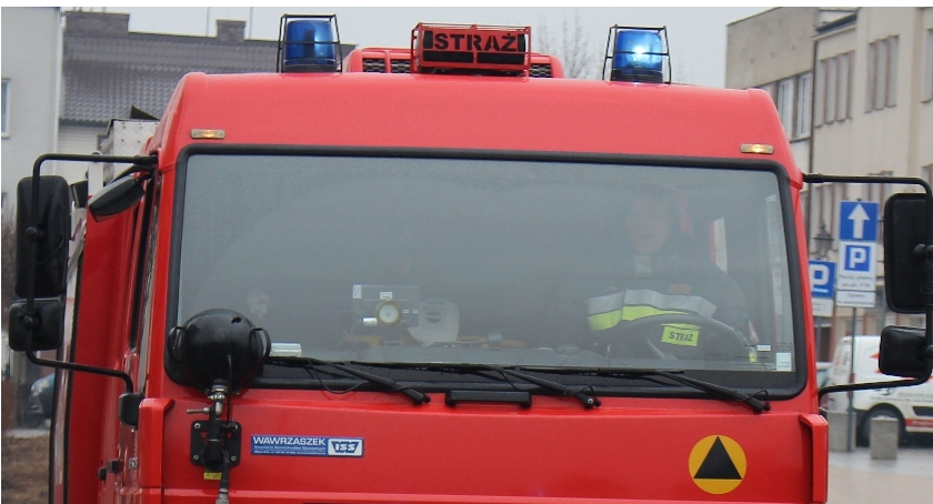 Pożar dostawczaka w centrum Ciechanowa