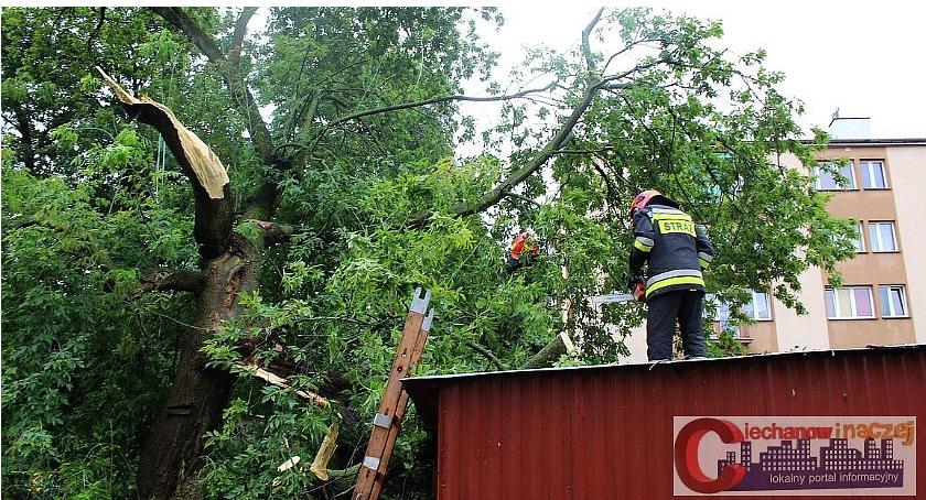 Strażacy usuwają skutki porannych burz. Podjęli kilkadziesiąt interwencji (zdjęcia)