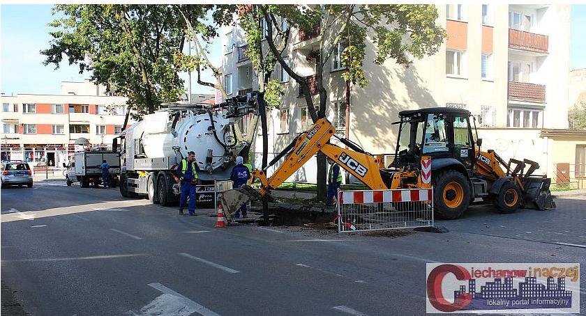 Awaria wodociągu w centrum Ciechanowa