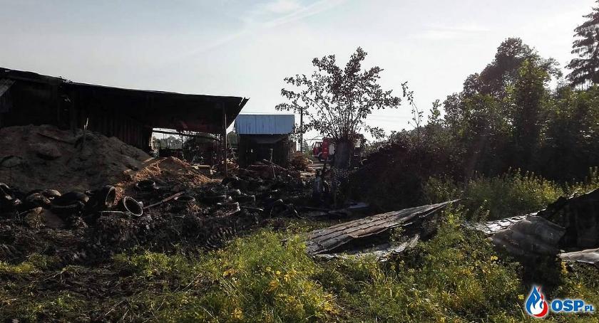 Pożar przy tartaku w Gumowie (zdjęcia)