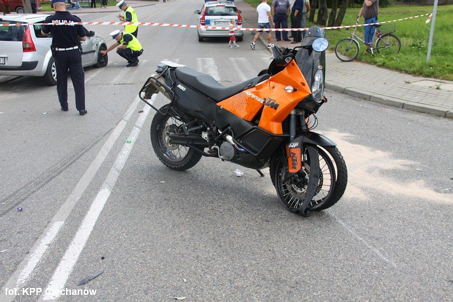 Motocyklista ranny w wypadku