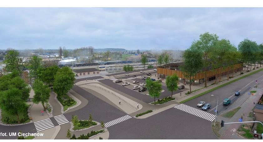 Tak ma wyglądać centrum park&ride przy dworcu PKP w Ciechanowie. Ruszyła jego budowa