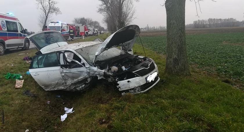 Zderzenie Skody z BMW w okolicach Ciechanowa. Jeden z pasażerów był zakleszczony w aucie (foto)
