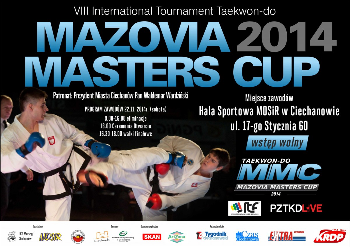 Masters Mazovia Cup 2014 - Międzynarodowy Turniej Taekwon-do w sobotę w Ciechanowie
