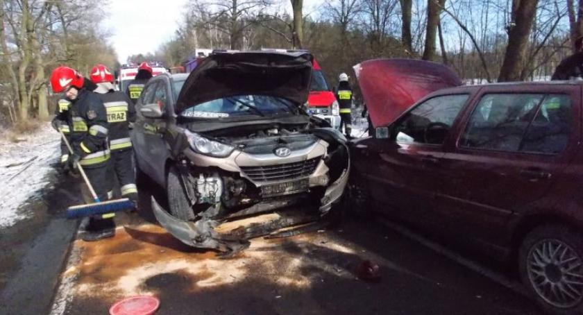 Sześć pojazdów zderzyło się pod Ojrzeniem. Jeden z kierowców uciekł (zdjęcia)