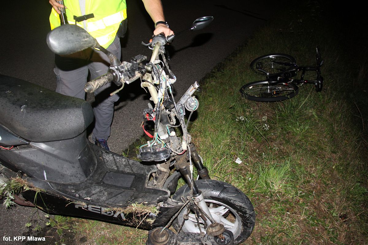 Uderzył motorowerem w pieszego. Był pijany