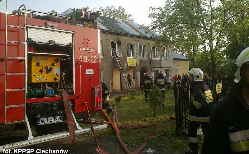 Podpalił ośrodek dla bezdomnych pod Ciechanowem. Ewakuowano 30 osób