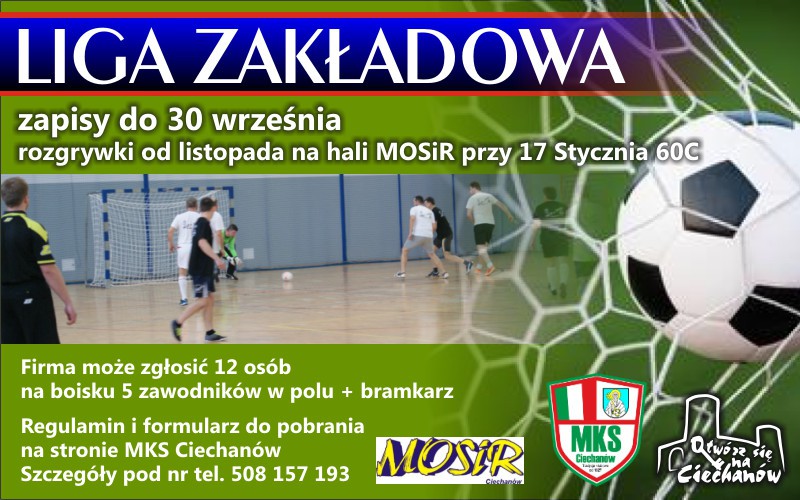 W Ciechanowie ruszyły zapisy do Ligi Zakładowej