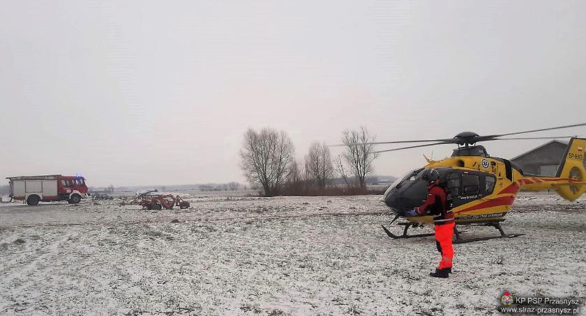 Wypadek w gospodarstwie. Mężczyzna spadł z wysokości