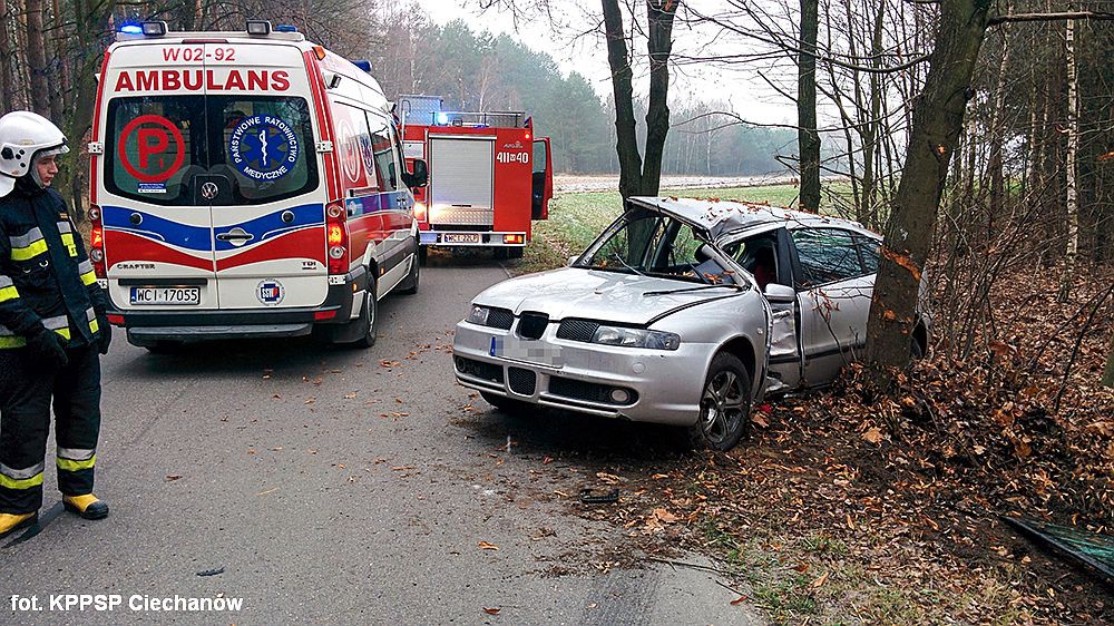19-latka straciła panowanie nad Seatem i uderzyła w drzewo (zdjęcia)