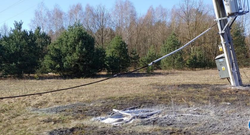 Zerwał linię, uszkodził słup i spowodował pożar [zdjęcia]