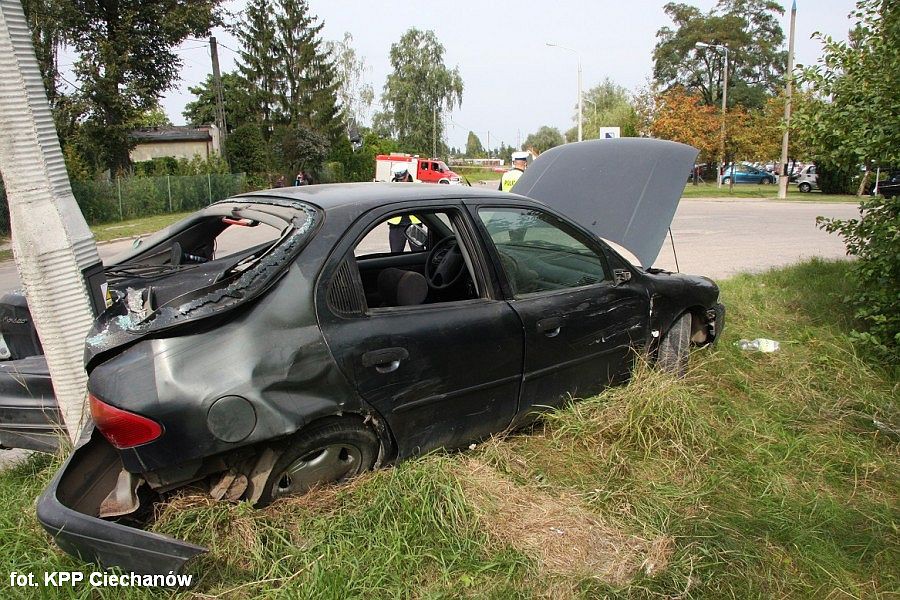 Pijany rowerzysta spowodował wypadek na Niechodzkiej