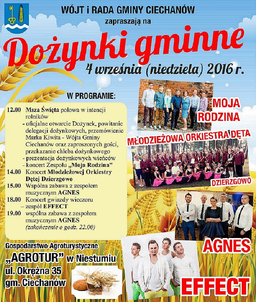 W niedzielę dożynki w gminie Ciechanów. Zobacz program