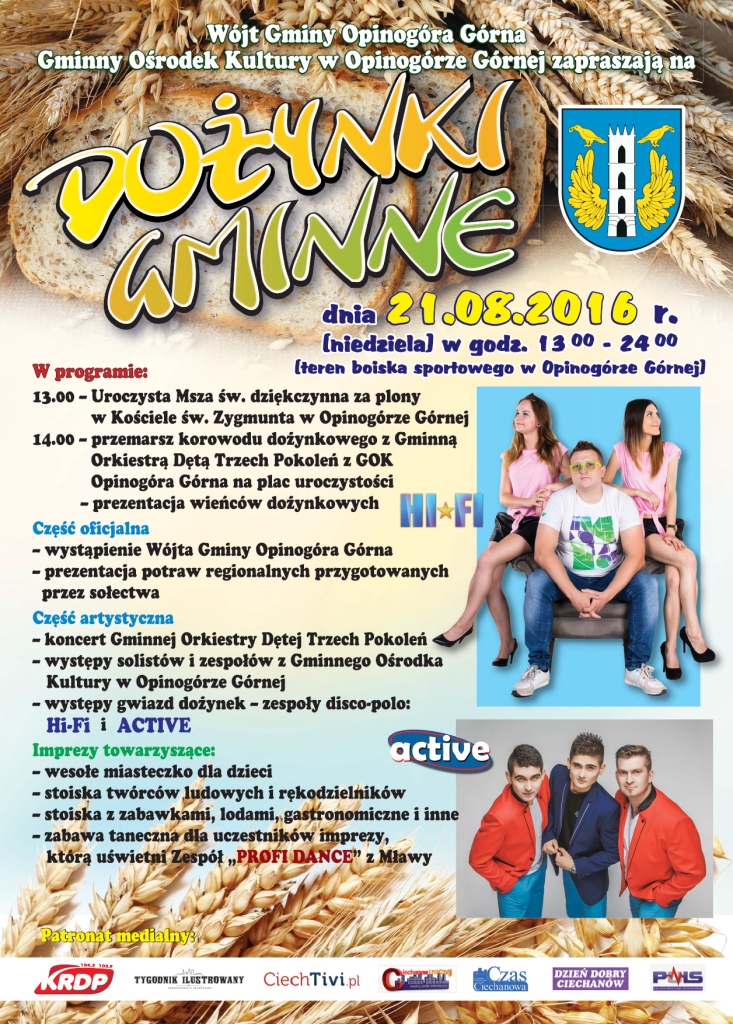 W niedzielę dożynki gminne w Opinogórze. Co w programie?