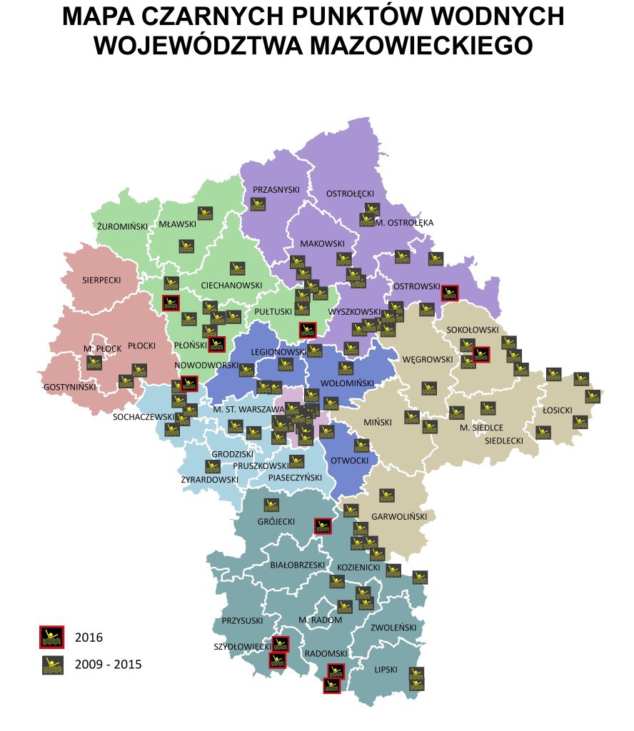 Nowe czarne punkty nad wodą