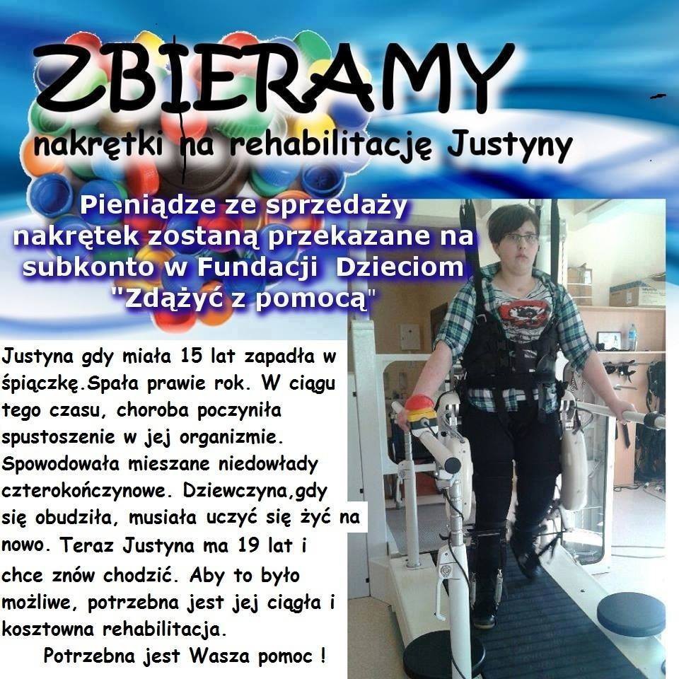 Nakręć się na pomaganie i zbieraj nakrętki dla Justyny