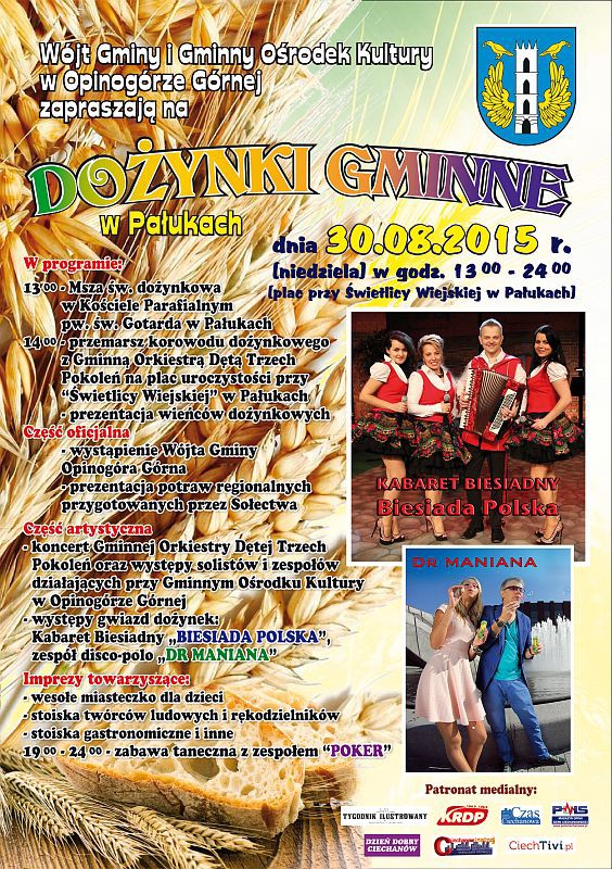 W niedzielę dożynki w gminie Opinogóra. Zobacz program