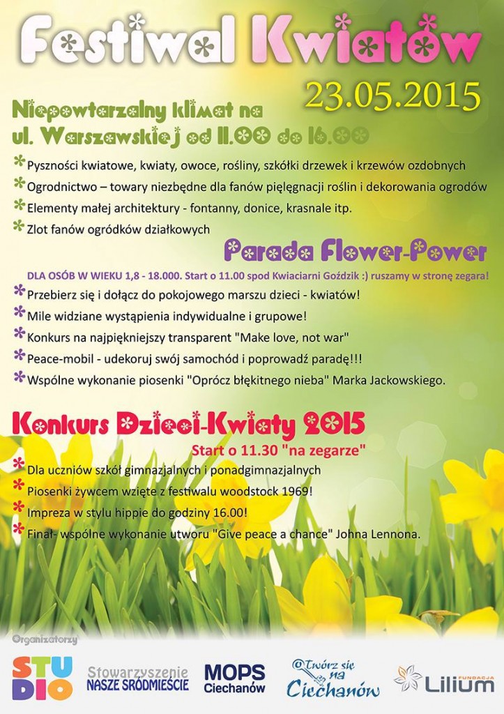 Ul. Warszawska będzie pachnieć jak nigdy! W sobotę odbędzie się Festiwal Kwiatów