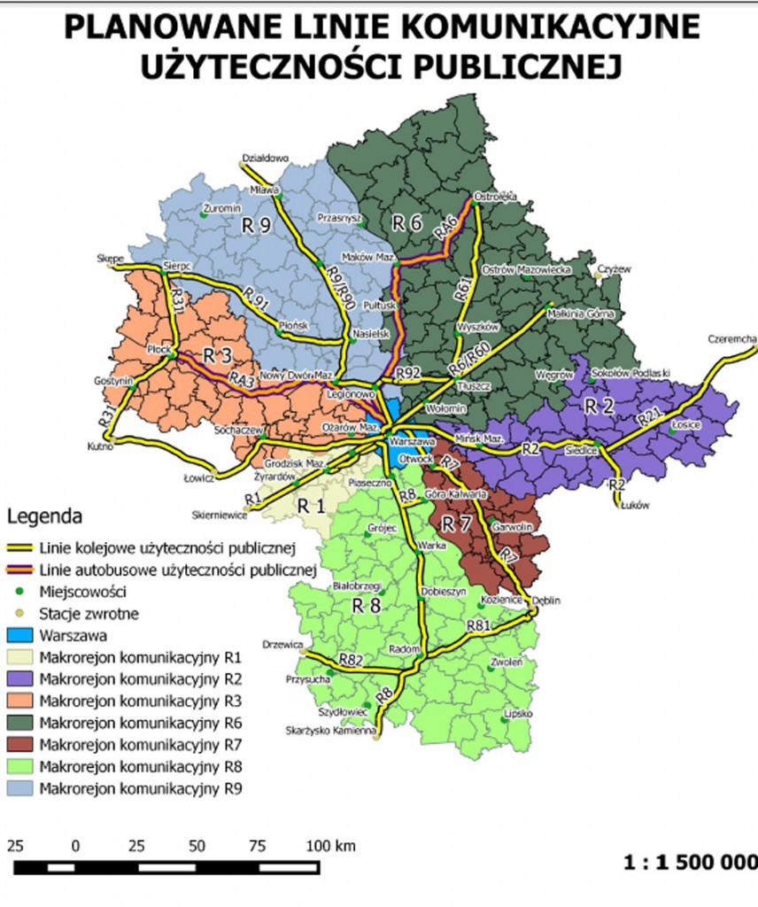 Zmiana oznaczenia relacji pociągów Kolei Mazowieckich. Zobacz, do którego makrorejonu trafił Ciechan