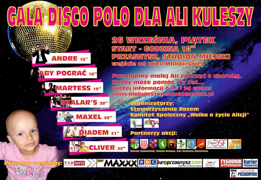 Charytatywna Gala Disco Polo dla chorej na nowotwór Ali Kuleszy