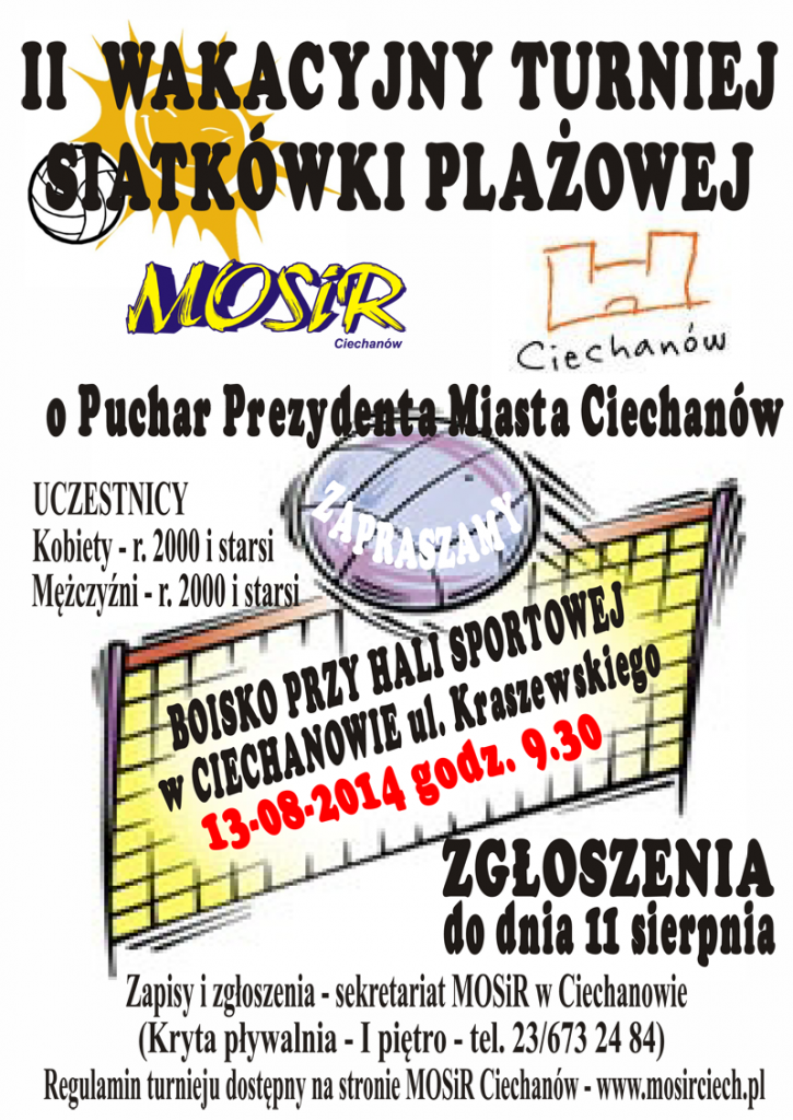 Przed nami II Wakacyjny Turniej Siatkówki Plażowej w Ciechanowie. Zapisy już ruszyły!