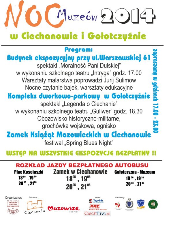 Moc atrakcji podczas Nocy Muzeów w Ciechanowie i Opinogórze