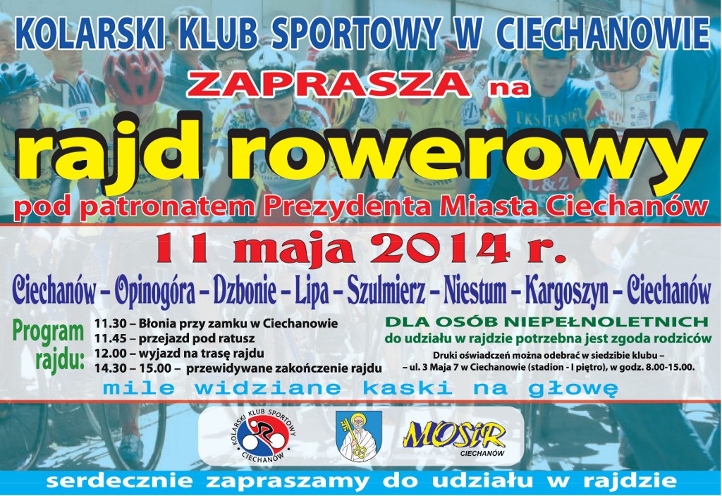 W niedzielę w Ciechanowie odbędzie się Kolarski Rajd Rowerowy
