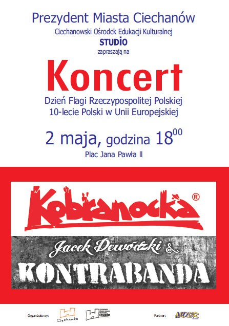 Ciechanów: W piątek koncert na Placu Jana Pawła II