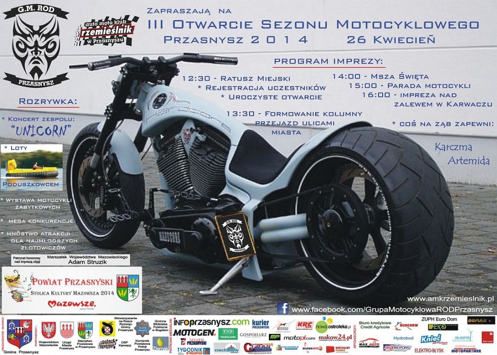 W sobotę III Otwarcie Sezonu Motocyklowego!