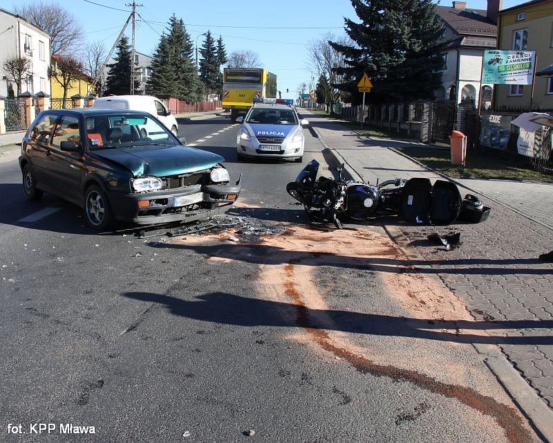 Motocyklista z powiatu ciechanowskiego ranny w wypadku