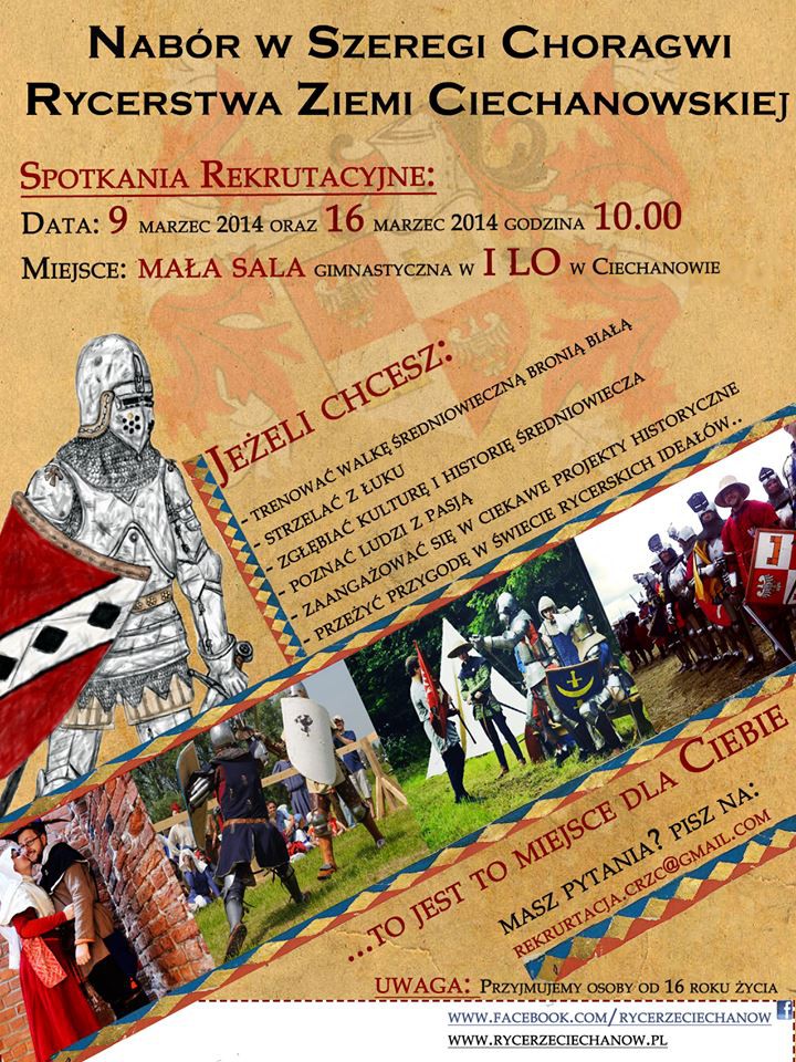 Rusza nabór do Chorągwi Rycerstwa Ziemi Ciechanowskiej