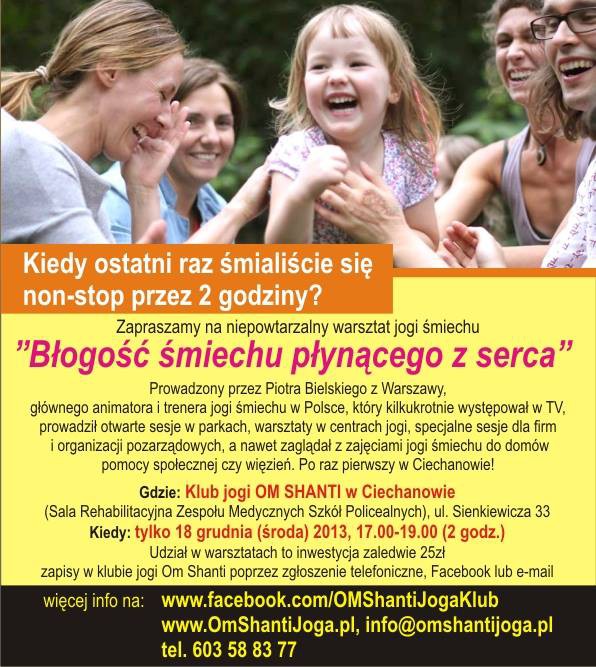 Lubisz się śmiać? Weź udział w warsztatach jogi śmiechu!