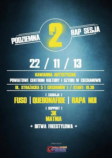 Podziemna Rap Sesja już w ten piątek w Ciechanowie!