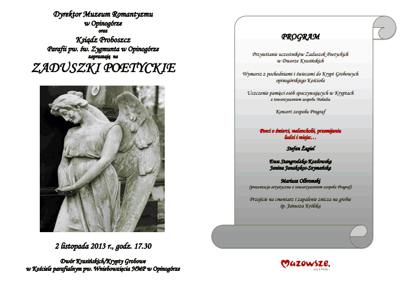 Zaduszki Poetyckie w Dworze Krasińskich