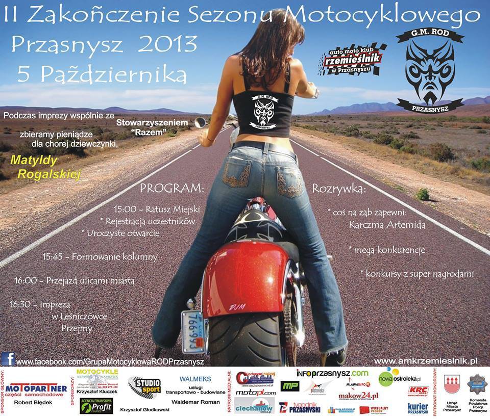 W sobotę motocykliści zakończą sezon