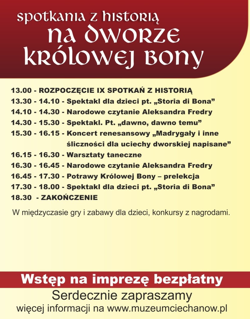 IX Spotkania z Historią już w sobotę na ciechanowskim zamku
