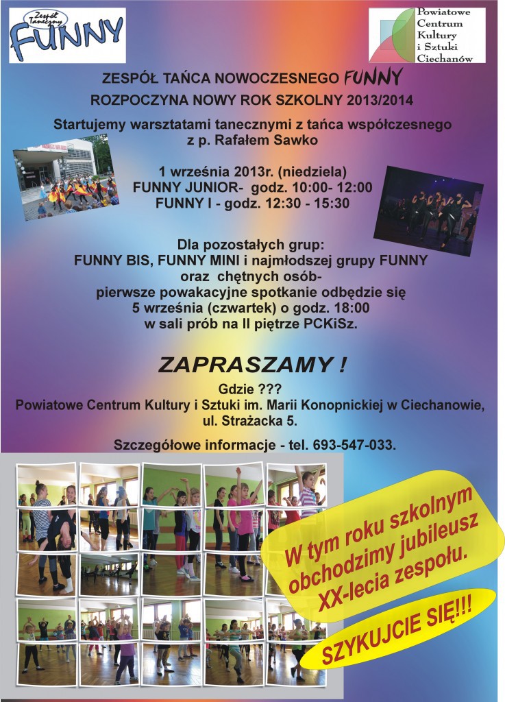Spróbuj swoich sił w tańcu nowoczesnym - trwają zapisy do zespołu Funny!