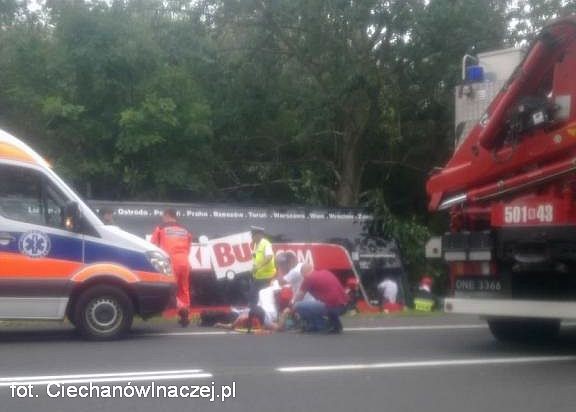 Wypadek autobusu na krajowej 