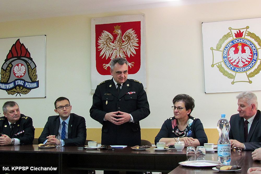 Komendant Wojewódzki Straży Pożarnej gościł w Ciechanowie (zdjęcia)