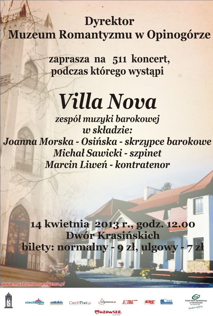 Zaproszenie na koncert do Opinogóry