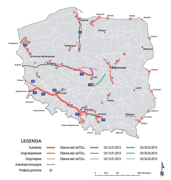 System viaTOLL poszerzony o kolejne 160 kilometrów dróg 