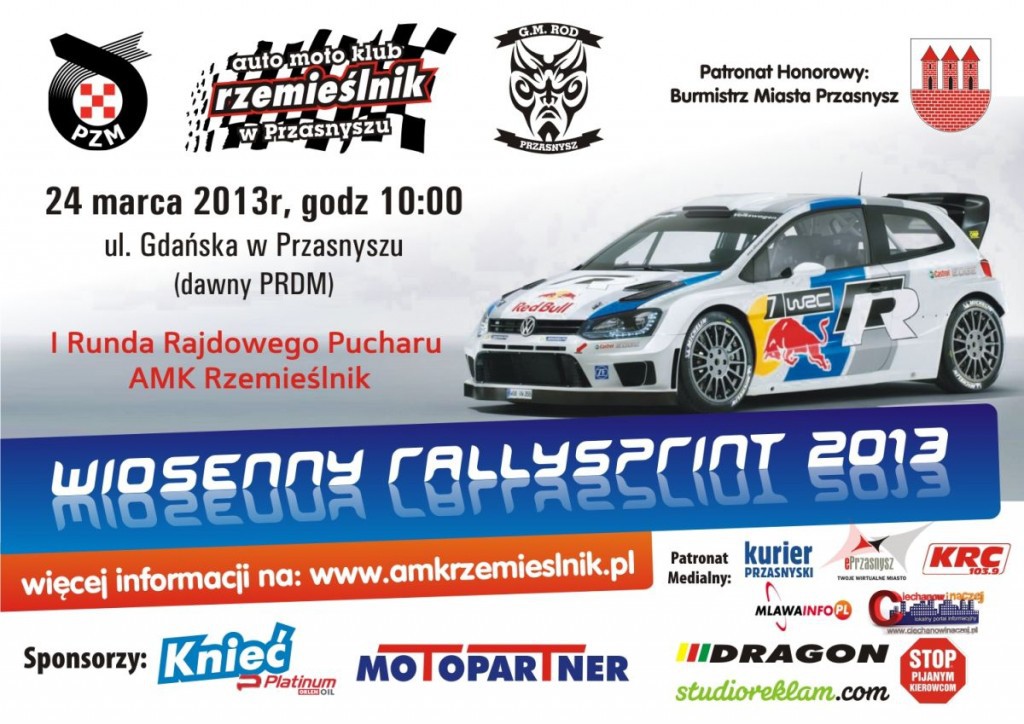 PILNE!!! Zmiana terminu Wiosennego Rallysprintu 2013