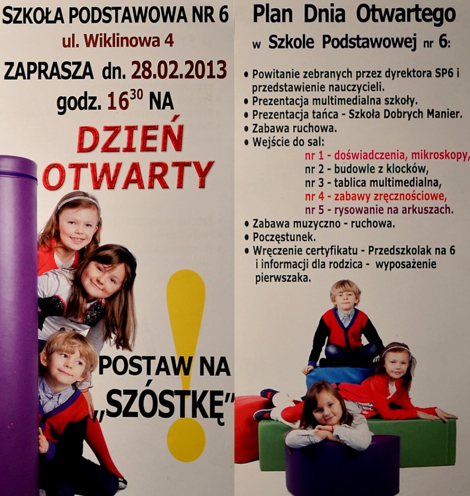 Dzień otwarty w Szkole Podstawowej nr 6