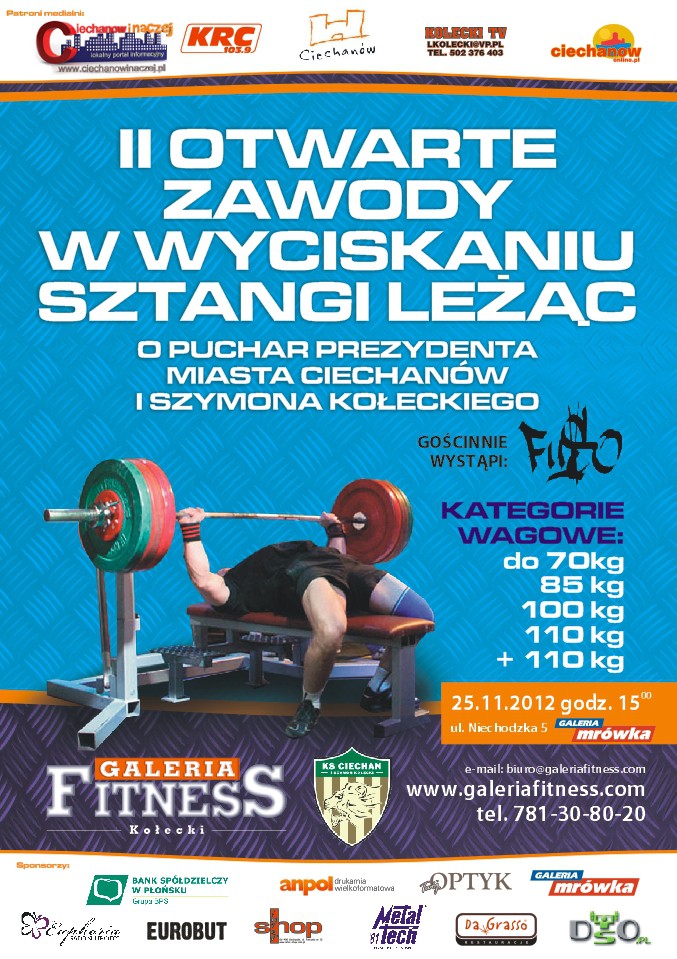 II Otwarte zawody w wyciskaniu sztangi leżąc