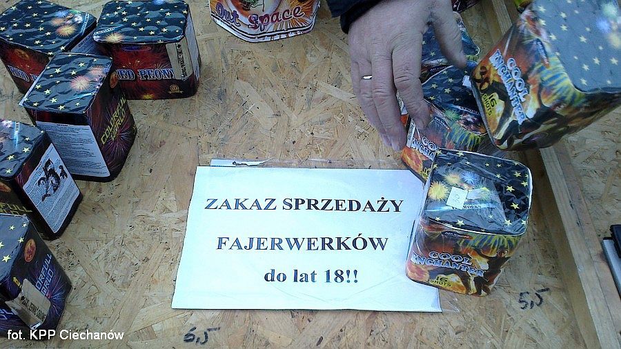 W Ciechanowie prowadzą kontrole sprzedawców fajerwerków