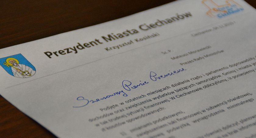 Działania rządu mogą kosztować Ciechanów 12 mln zł. Prezydent miasta pisze list do premiera