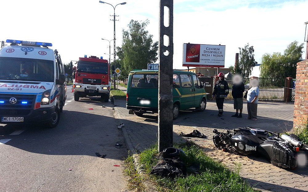 Motocyklista ciężko ranny w wypadku na ul. Sienkiewicza (zdjęcia)