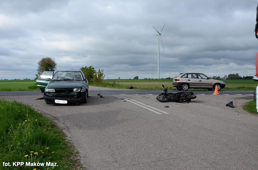 Uderzyła Oplem w motorowerzystę. Straciła prawo jazdy
