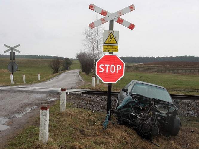 Zderzenie na przejeździe kolejowym
